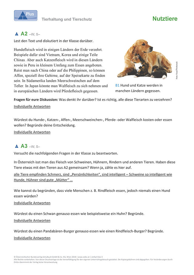 Tierhaltung und Tierschutz