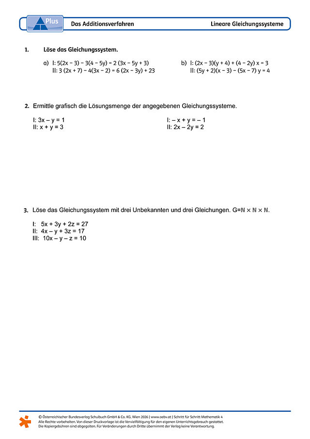 Das Additionsverfahren