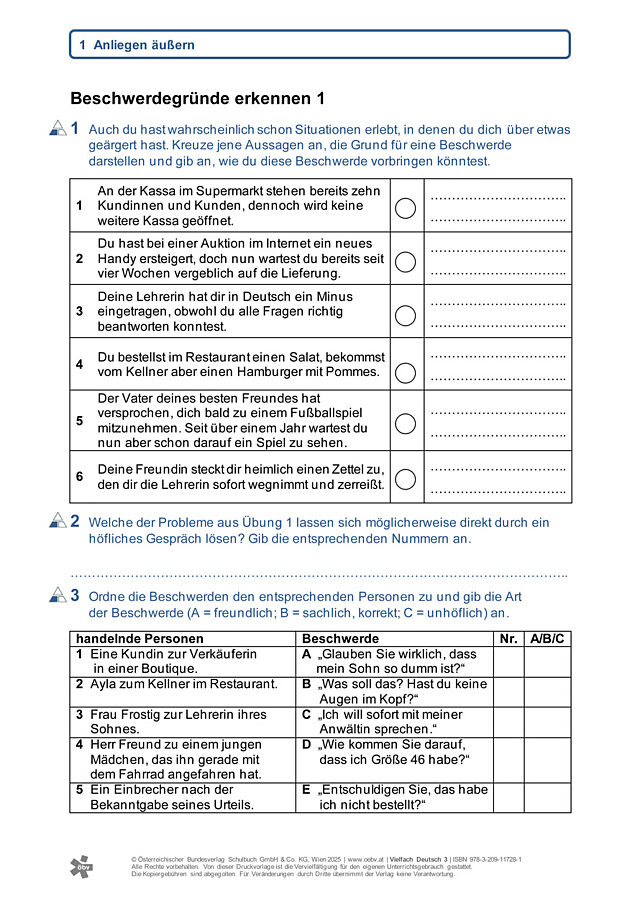 Beschwerdegründe erkennen 1
