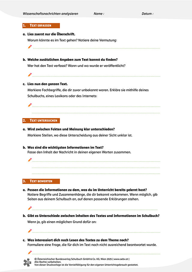 Wissenschaftsnachrichten analysieren
