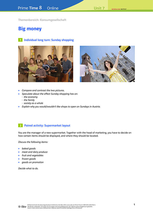 Big money: Speaking prompts