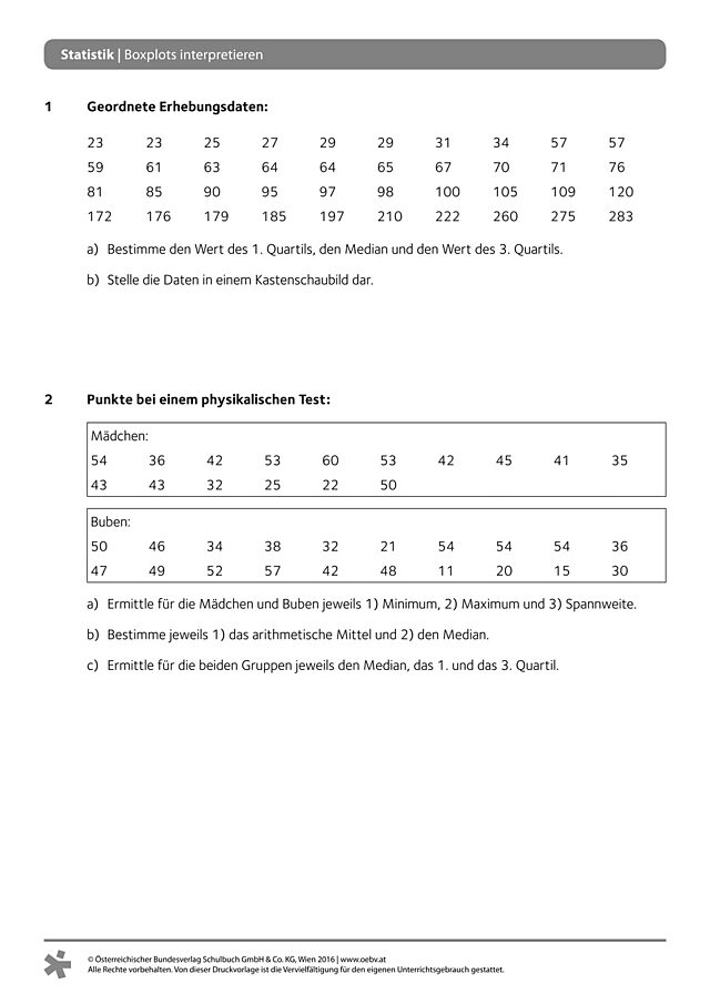 Allgemeines Arbeitsblatt anspruchsvoll