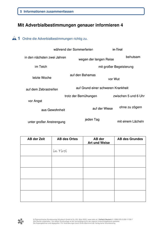 Adverbialbestimmungen 4