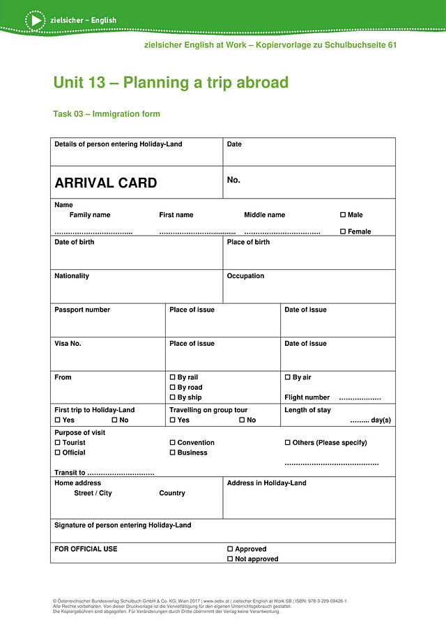 Immigration form