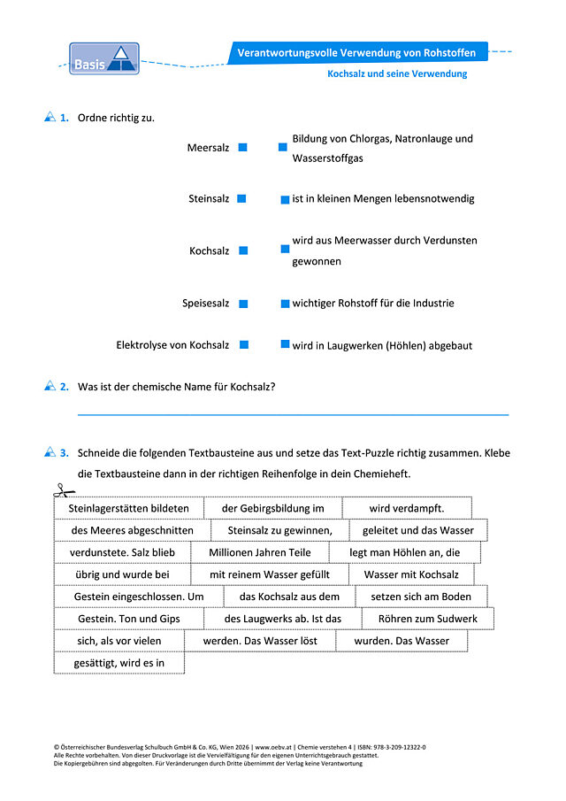 Kochsalz und seine Verwendung