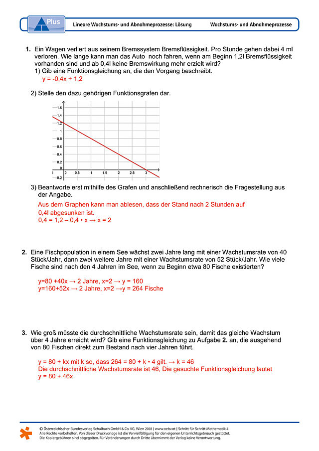 Lineare Wachstums- und Abnahmeprozesse