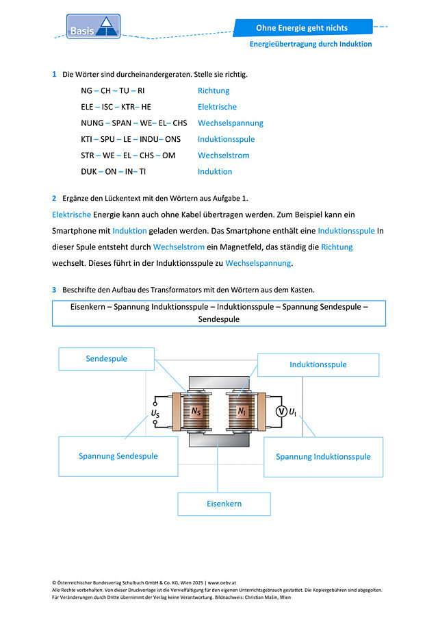 Energieübertragung durch Induktion