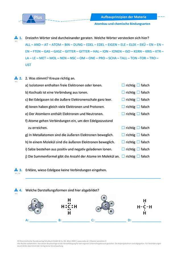 Atombau und chemische Bindungsarten