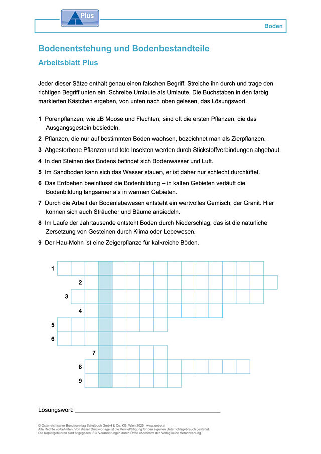 Bodenentstehung und Bodenbestandteile