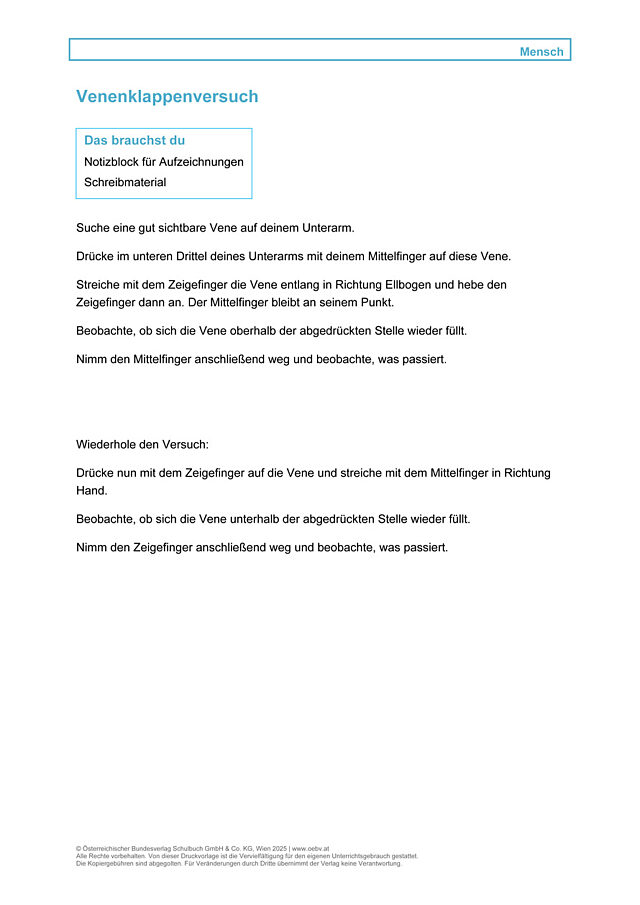 Venenklappenversuch