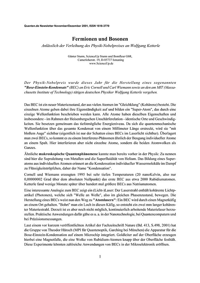 Fermionen und Bosonen