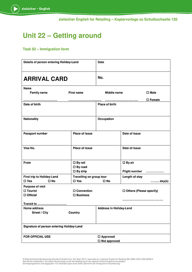 Immigration form