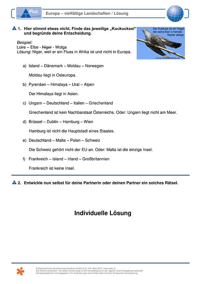 Europa - vielfältige Landschaften
