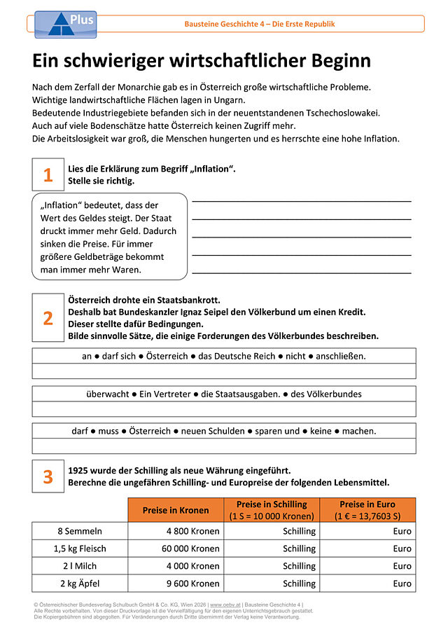Ein schwieriger wirtschaftlicher Beginn