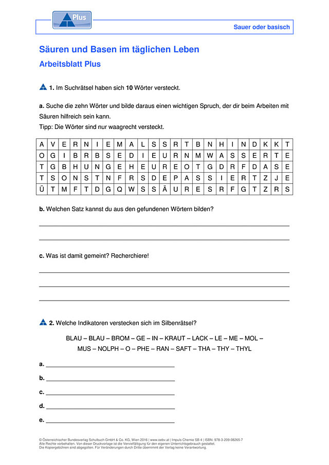 Säuren und Basen im täglichen Leben