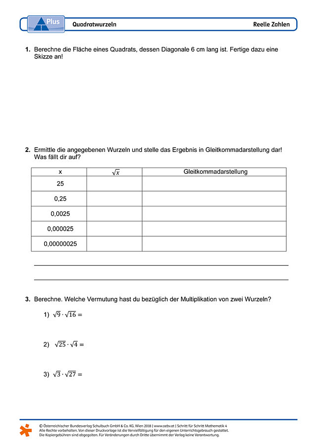 Quadratwurzeln