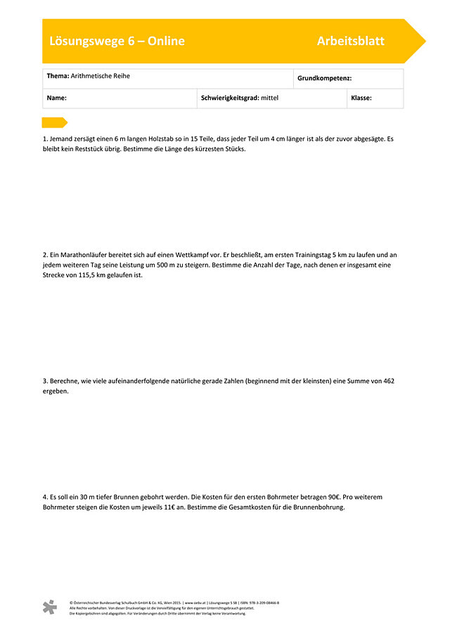 Arithmetische Reihe