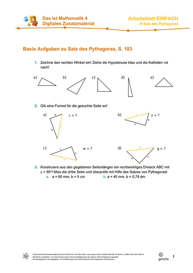 Satz des Pythagoras