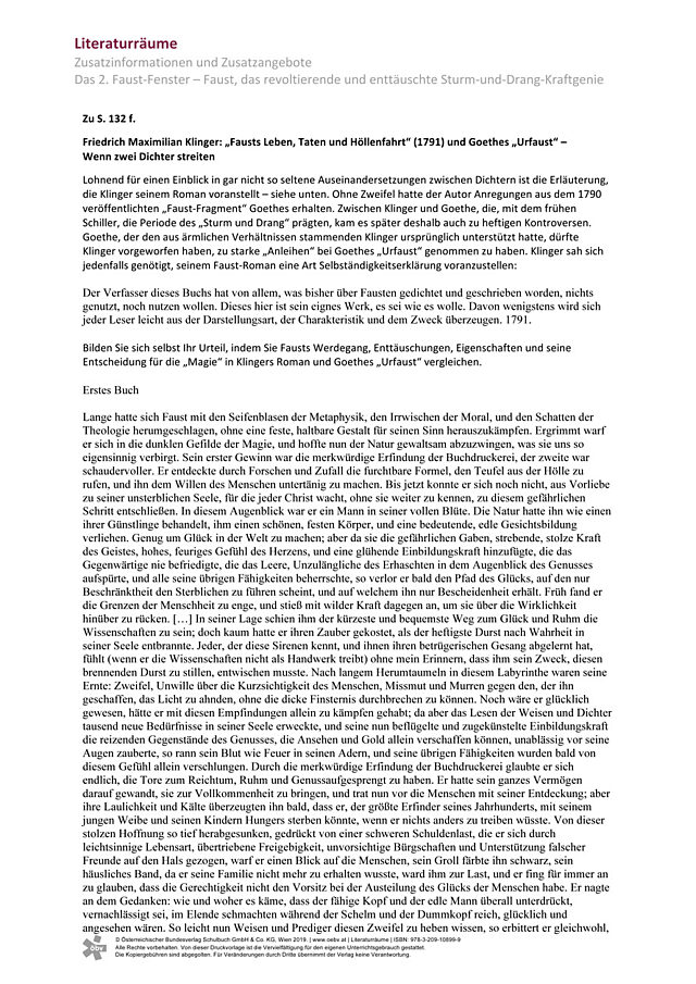 Das 2. Faust-Fenster: Faust, das revoltierende und enttäuschte Sturm-und-Drang-Kraftgenie