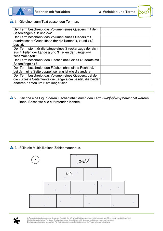 Rechnen mit Variablen