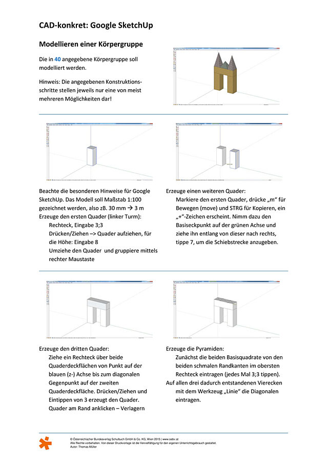 CAD konkret (Google SketchUp): Modellieren einer Körpergruppe