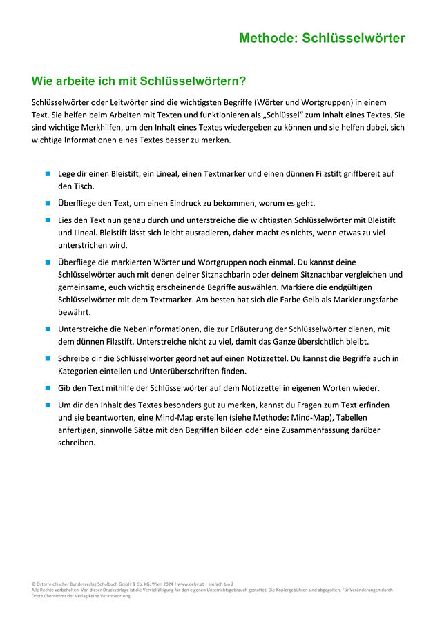 Methode: Schlüsselwörter