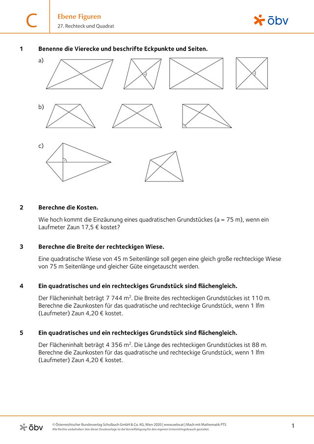 27. Rechteck und Quadrat
