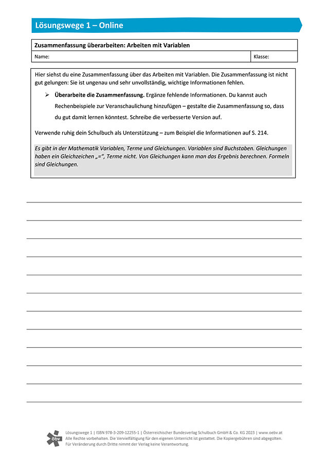 Zusammenfassung überarbeiten