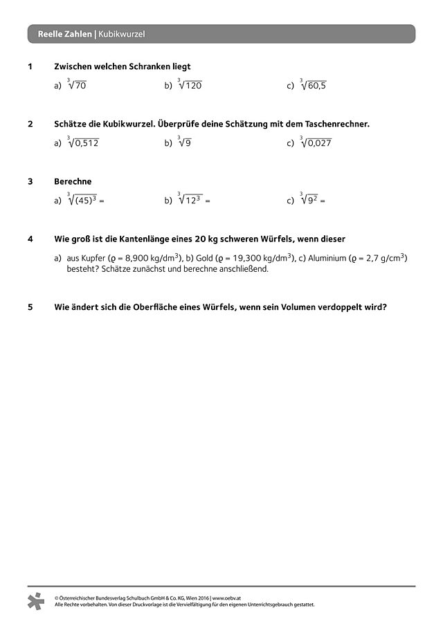 Allgemeines Arbeitsblatt anspruchsvoll