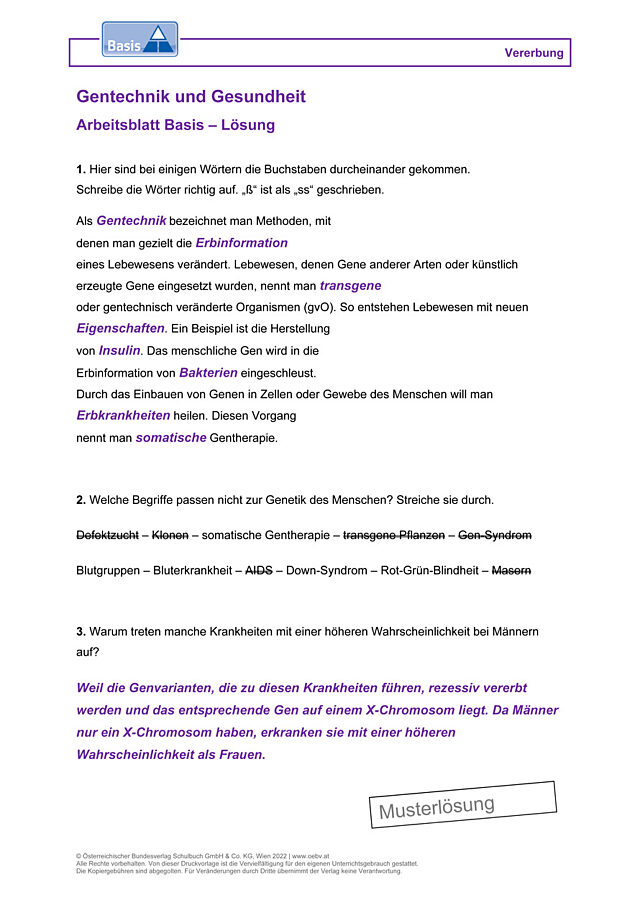 Gentechnik und Gesundheit