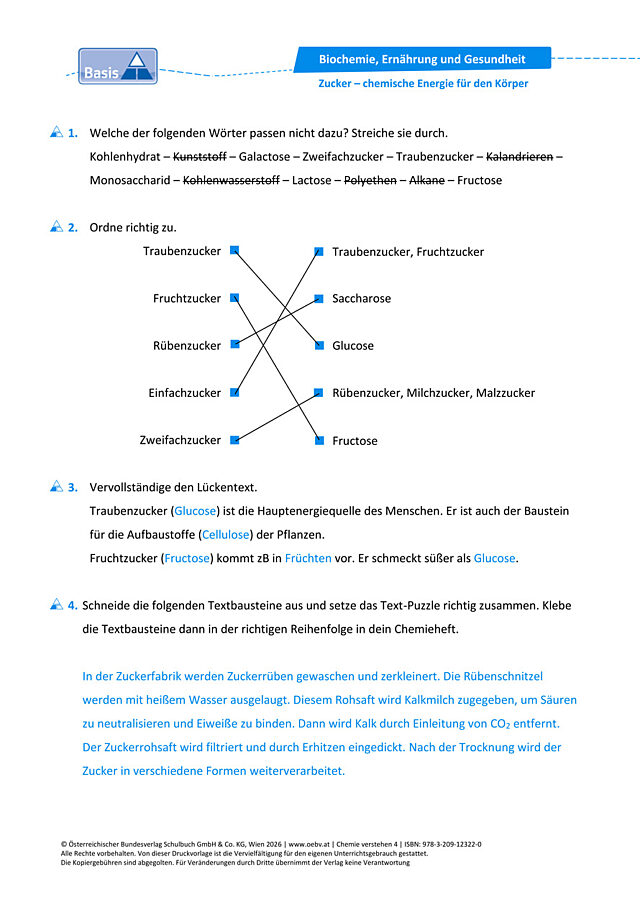 Zucker – chemische Energie für den Körper