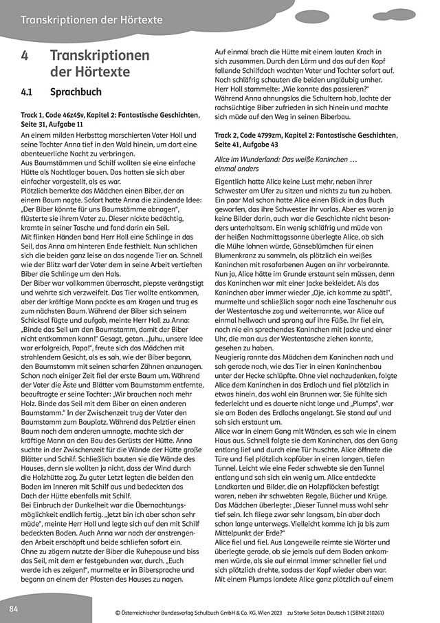 Transkriptionen der Hörtexte