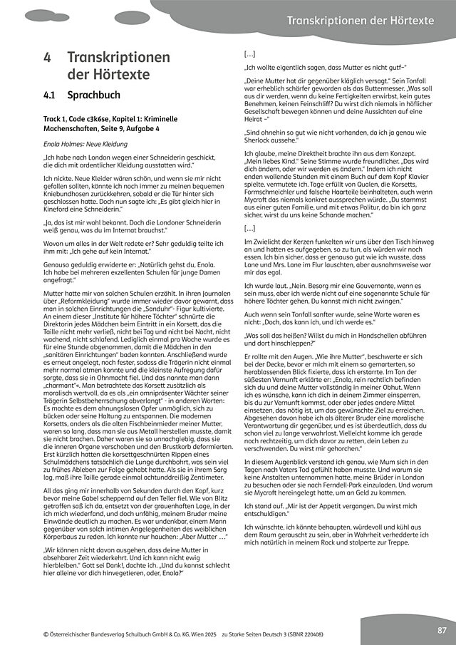 Transkripte zu den Hörtexten 0409