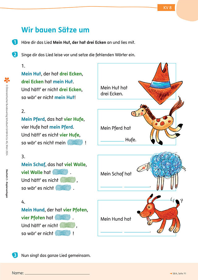 Wir bauen Sätze um