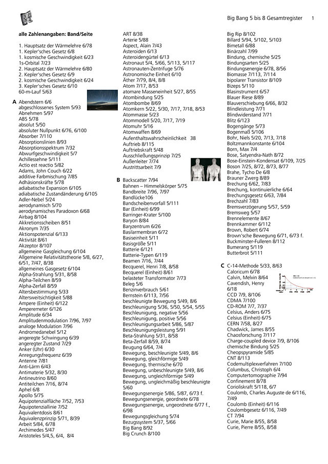 Gesamtregister von Big Bang 5-8