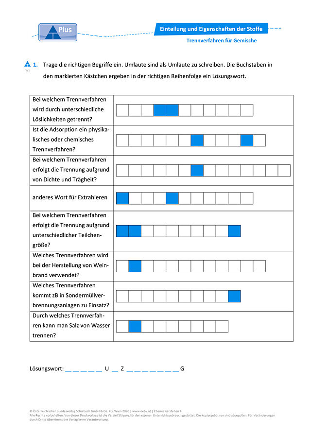 Trennverfahren für Gemische