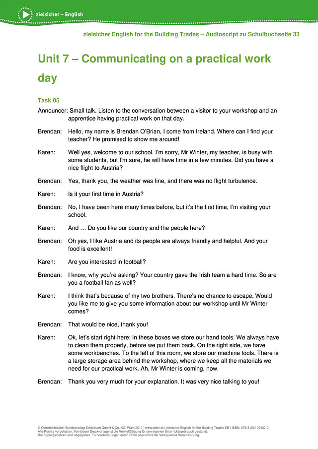 Communicating on a practical work day