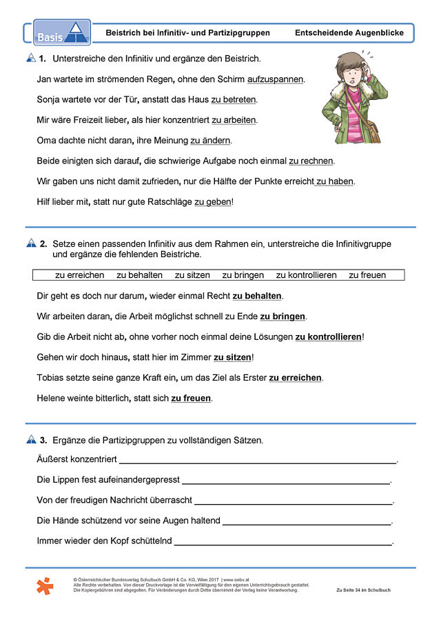 Beistrich bei Infinitiv- und Partizipgruppen