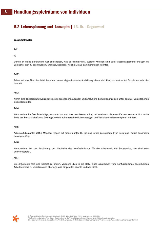 Lebensplanung und -konzepte