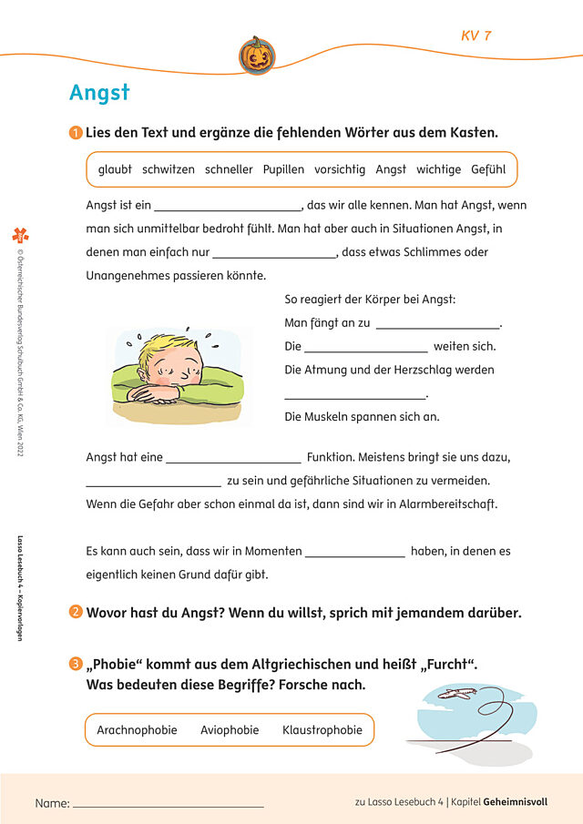 Arbeitsblatt 7: Angst