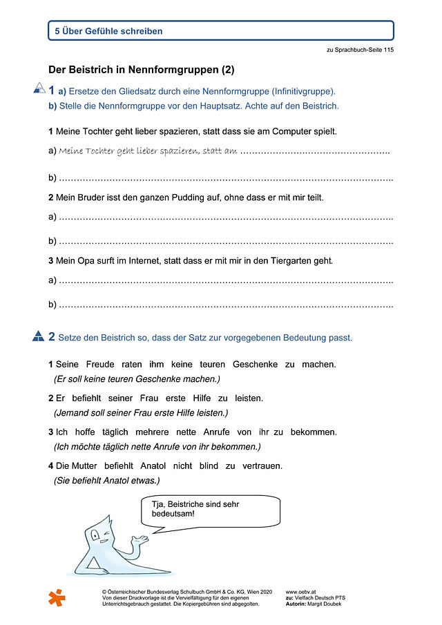 Der Beistrich in Nennformgruppen (2)
