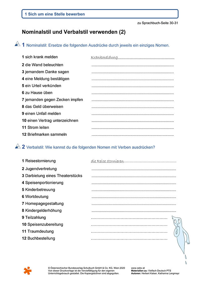 Nominal- und Verbalstil verwenden (2)