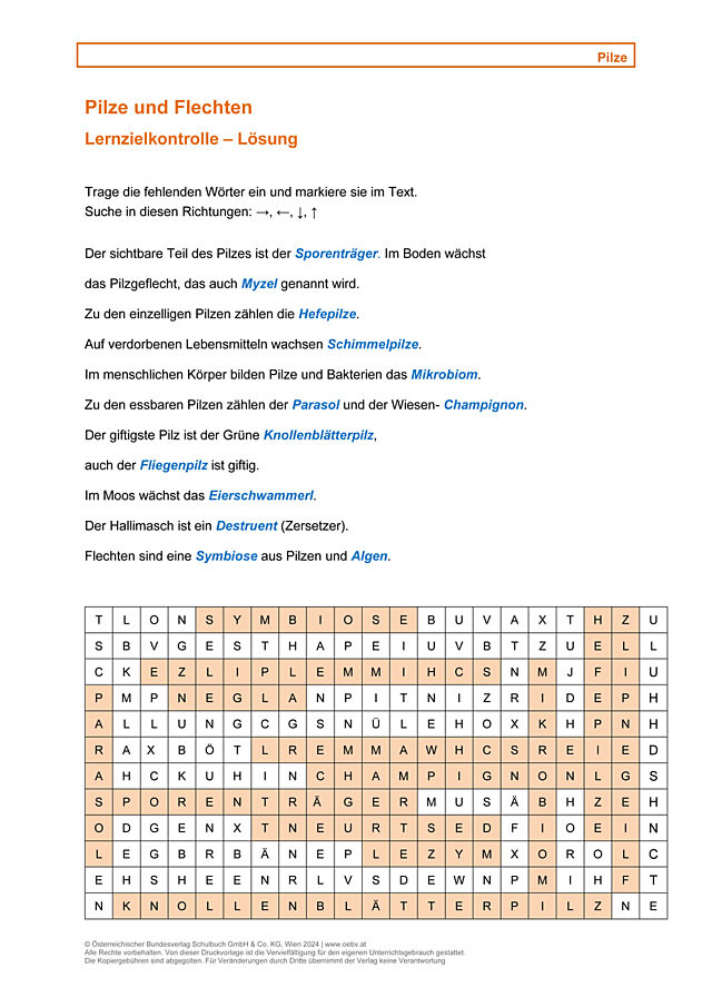Pilze, Flechten