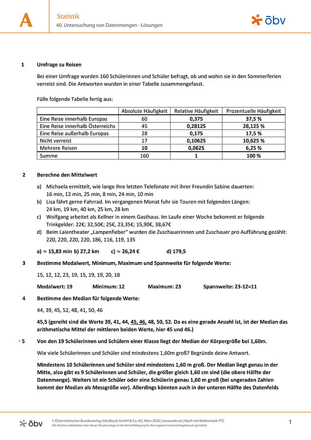 40. Untersuchung von Datenmengen