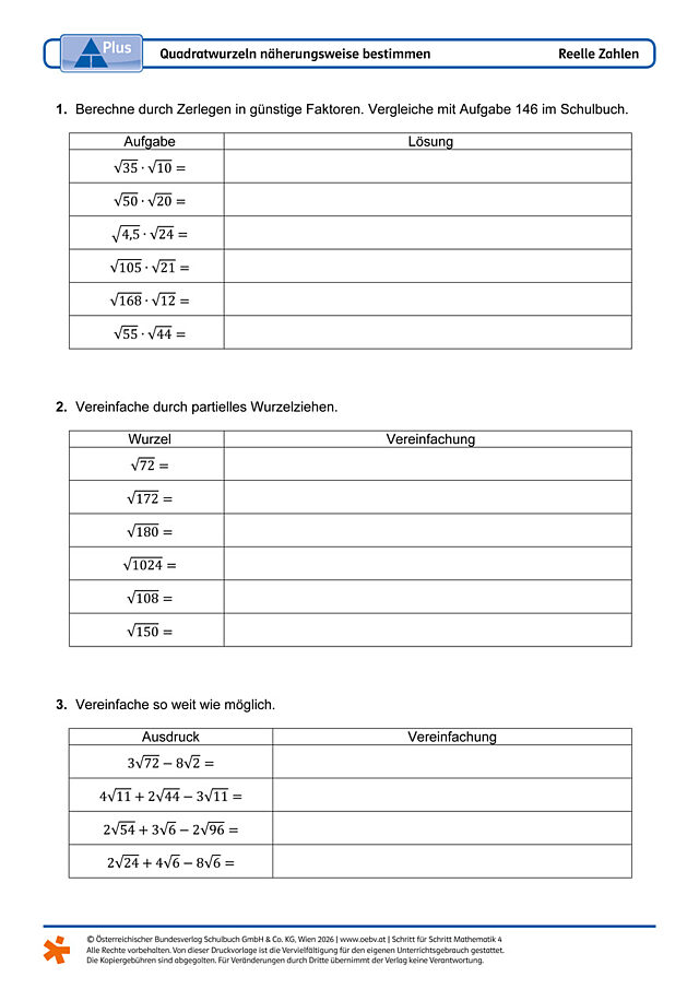 Quadratwurzeln näherungsweise bestimmen