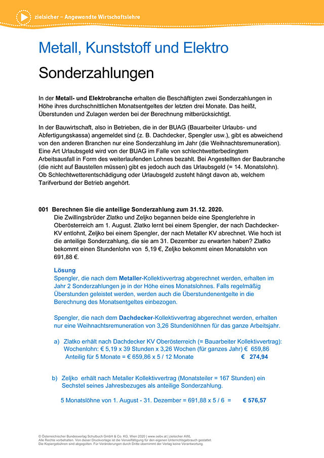 Sonderzahlungen