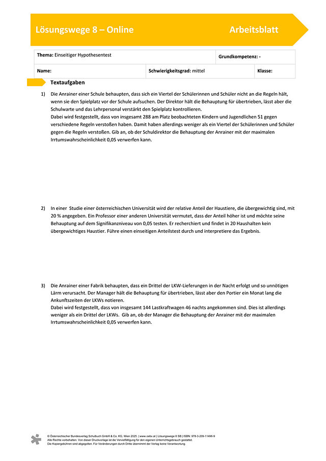 Einseitiger Hypothesentest