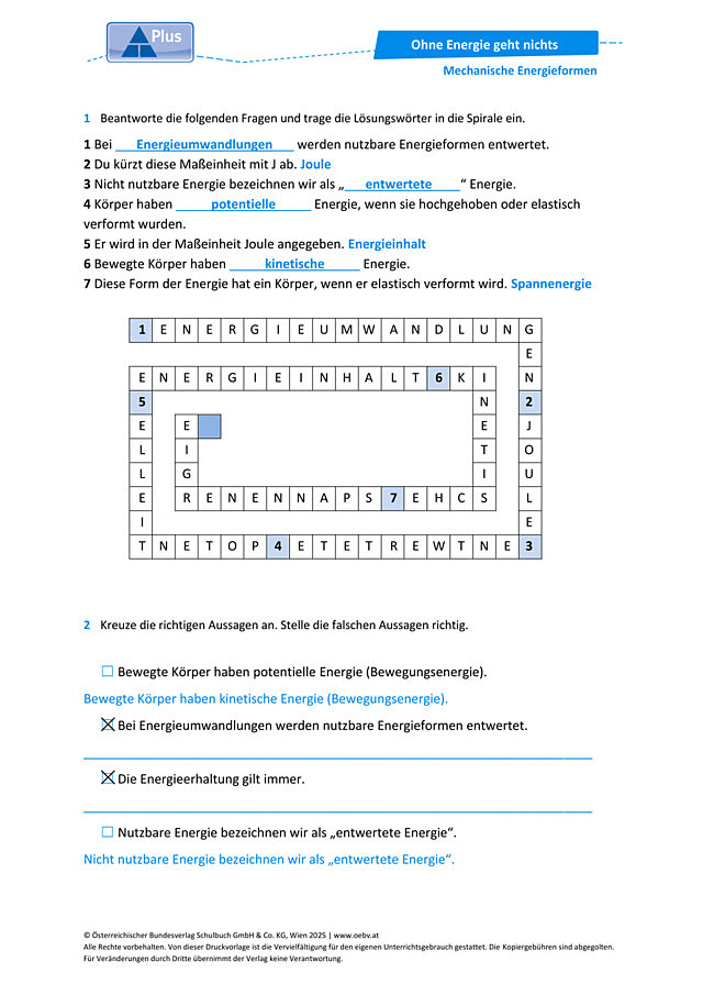 Mechanische Energieformen