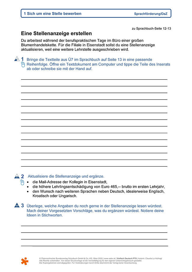 Stellenanzeigen lesen und verstehen