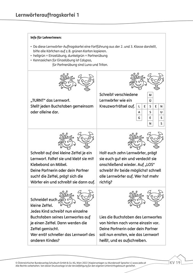 Lernwörterauftragskartei